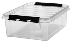 smartstore opbergbox CLASSIC, transparant, zwarte clips, 20 liter
