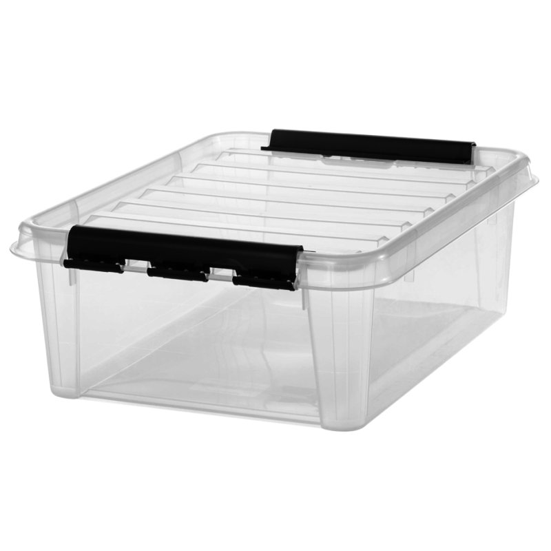 smartstore boîte de rangement CLASSIC 20 L, transparent, clips blancs
