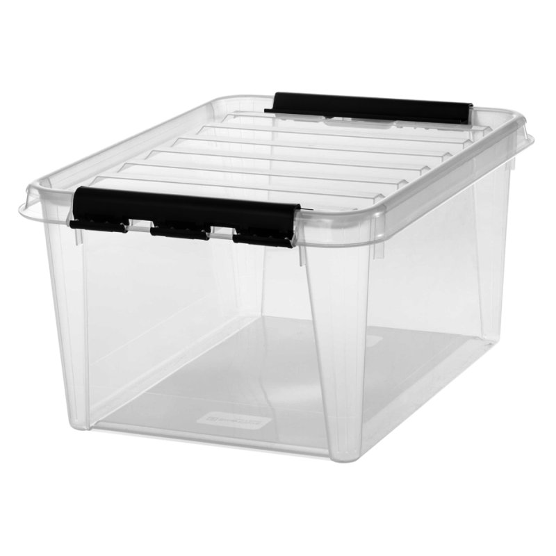 smartstore opbergbox CLASSIC 31 L, transparant, zwarte clips