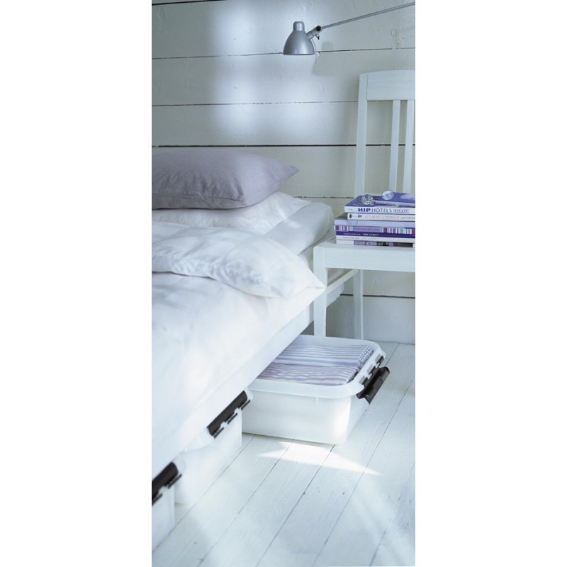 smartstore boîte de rangement CLASSIC 30 litres, transparente, 400×720×190 mm, avec 4 roulettes