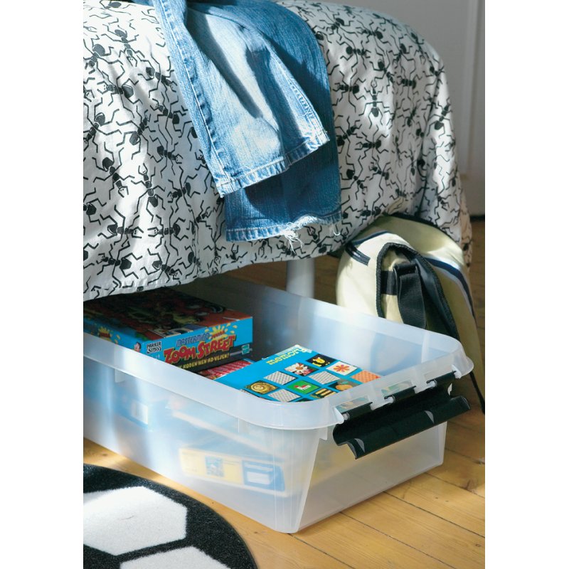 smartstore boîte de rangement CLASSIC 30 litres, transparente, 400×720×190 mm, avec 4 roulettes