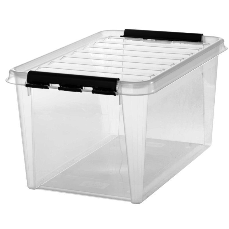 smartstore boîte de rangement CLASSIC 46 L, transparent, clips blancs