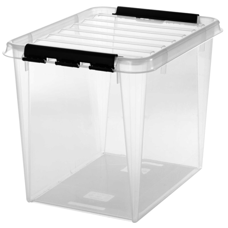 smartstore boîte de rangement CLASSIC 52 L, transparent, clips blancs