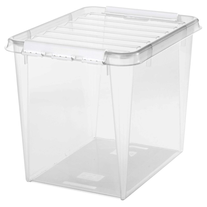 smartstore boîte de rangement CLASSIC 52 L, transparent, clips blancs