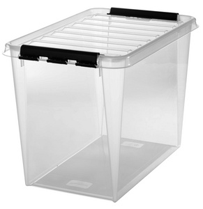 smartstore opbergbox CLASSIC, transparant, zwarte clips, 66 liter