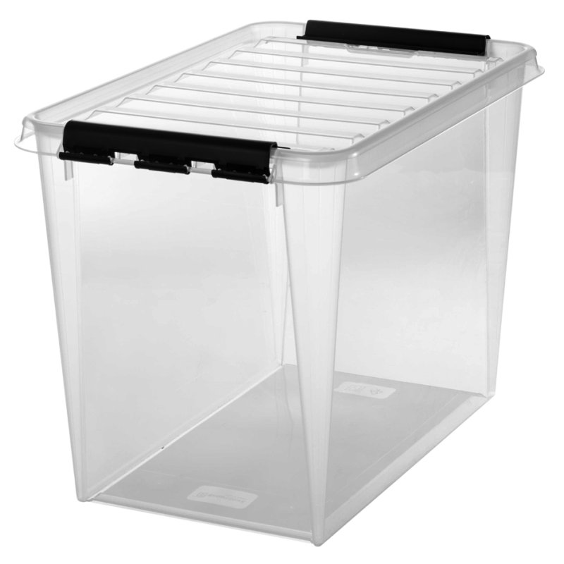 smartstore boîte de rangement CLASSIC 66 L, transparent, clips blancs