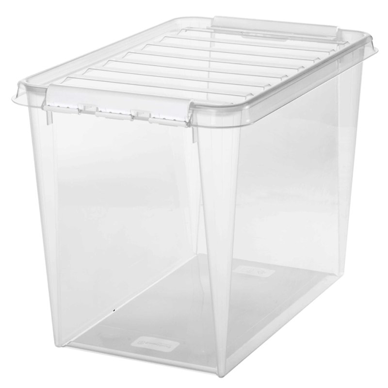 smartstore boîte de rangement CLASSIC 66 L, transparent, clips blancs