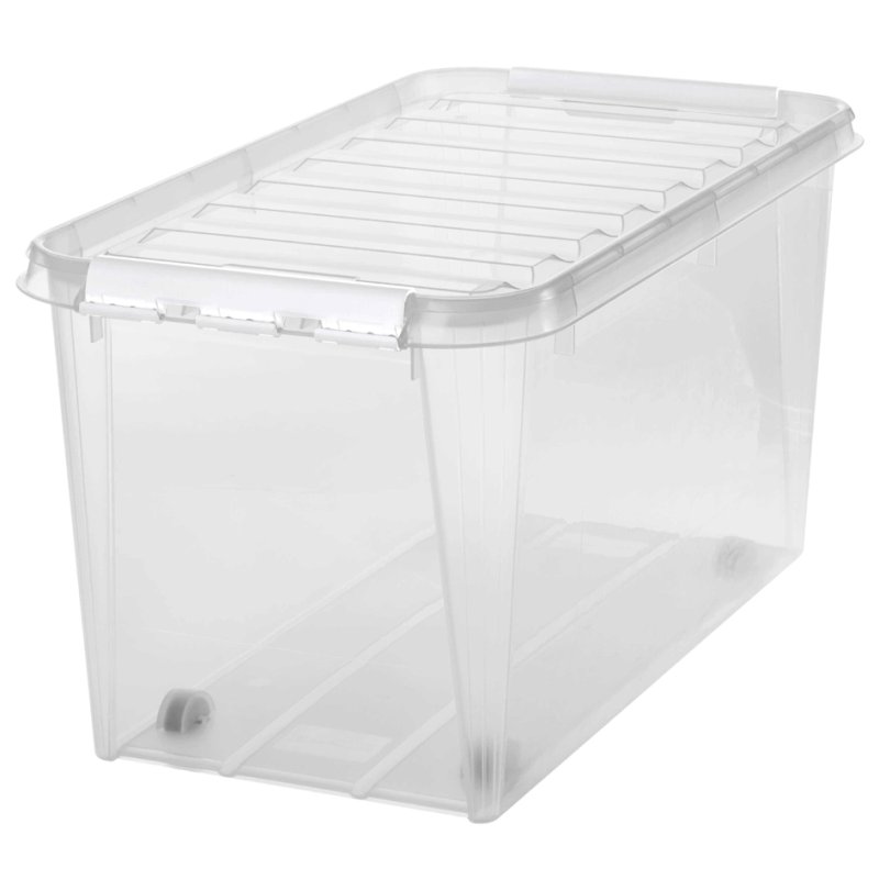 smartstore boîte de rangement CLASSIC, 70 litres, clips noirs, 4 roulettes