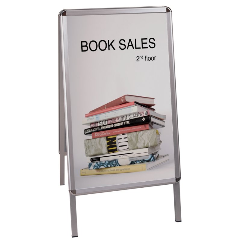 Bi-Office chevalet de présentation, cadre aluminium, 461×884 mm, pliable
