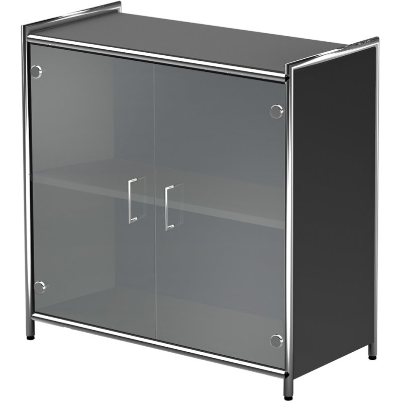 kerkmann sideboard ARTLINE, 2 glasdeuren, antraciet, 800×380×780 mm