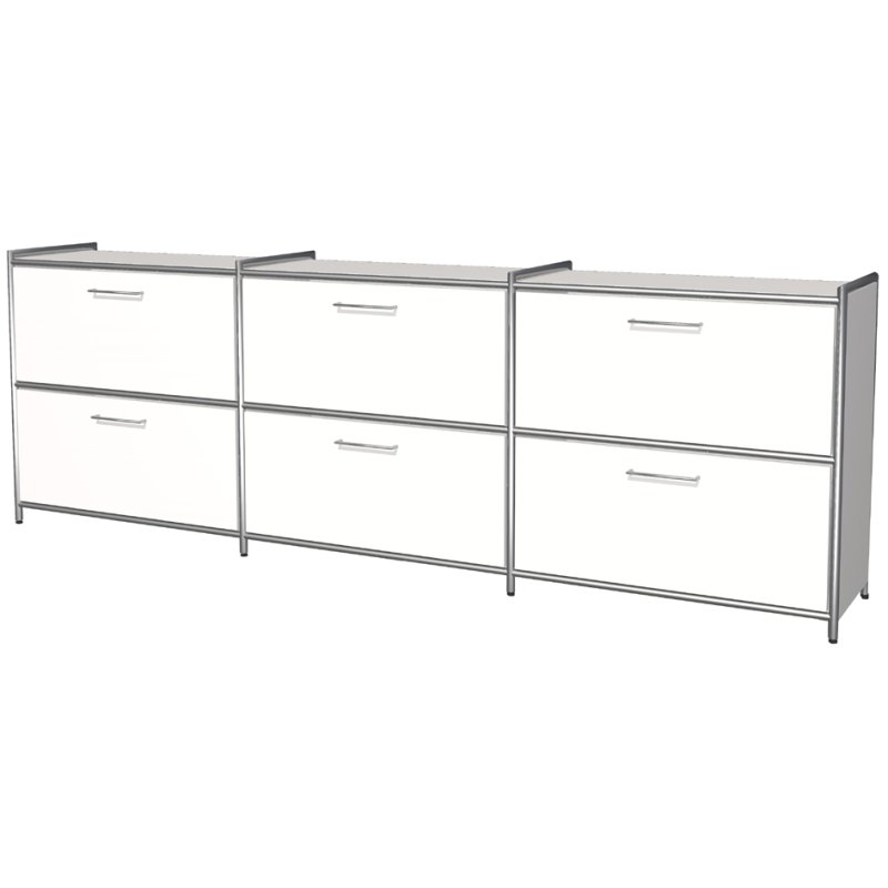 kerkmann sideboard ARTLINE, 6 laden, antraciet, 236×38×78 cm