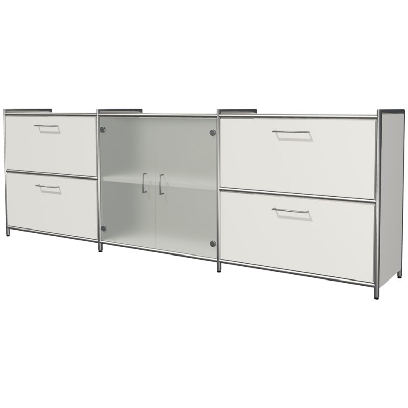 Kerkmann buffet ARTLINE, anthracite, 2360×380×780 mm, 2 portes vitrées