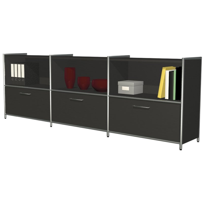 kerkmann buffet ARTLINE, 3 tiroirs, blanc, 236×38×78 cm
