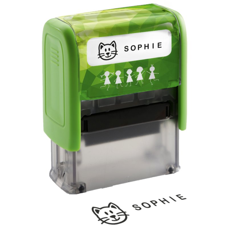 trodat tekststempelmachine Jouw Spullen Stempel, zelfinkend, groen, 38×14 mm