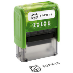 trodat tekststempelmachine Jouw Spullen Stempel, zelfinkend, groen, 38×14 mm