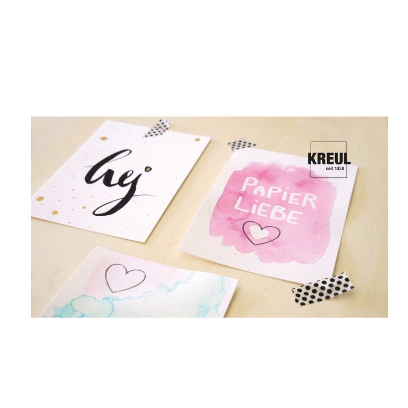 KREUL ensemble créatif PaperLove, hand lettering et aquarelle, 6 pièces