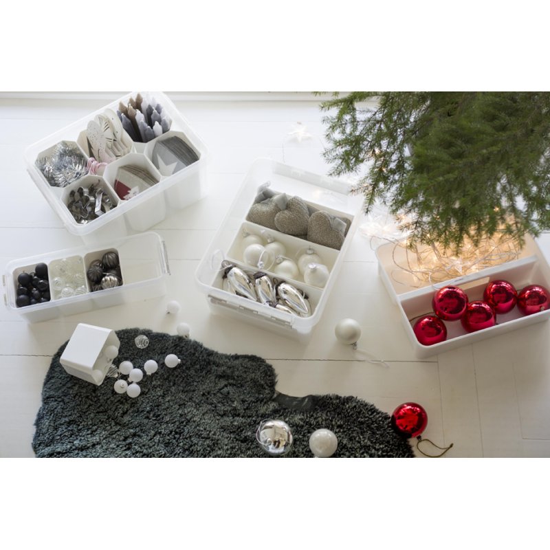 smartstore boîte de rangement CLASSIC, 14 litres, blanc, avec 6 inserts