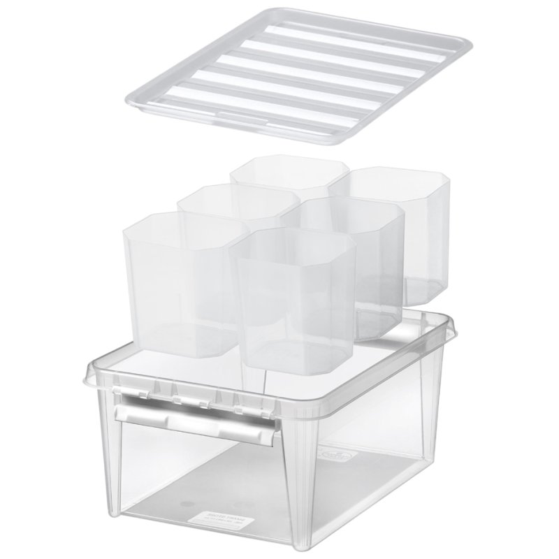 smartstore boîte de rangement CLASSIC, 14 litres, blanc, avec 6 inserts