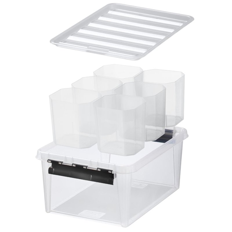 smartstore boîte de rangement CLASSIC, 14 litres, blanc, avec 6 inserts