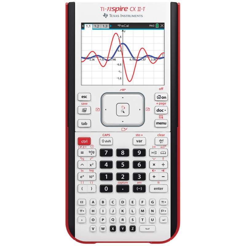 Texas Instruments grafische rekenmachine TI-Nspire CX-II T, kleurendisplay, 90 MB geheugen