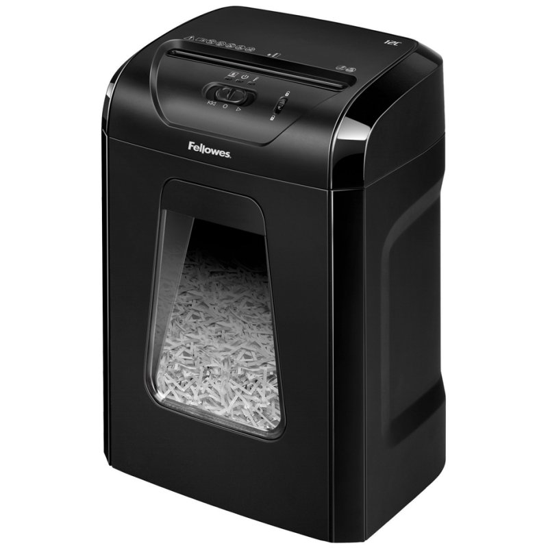 Fellowes papiervernietiger Powershred 12C, 12 vel, 19 liter opvangbak, zwart