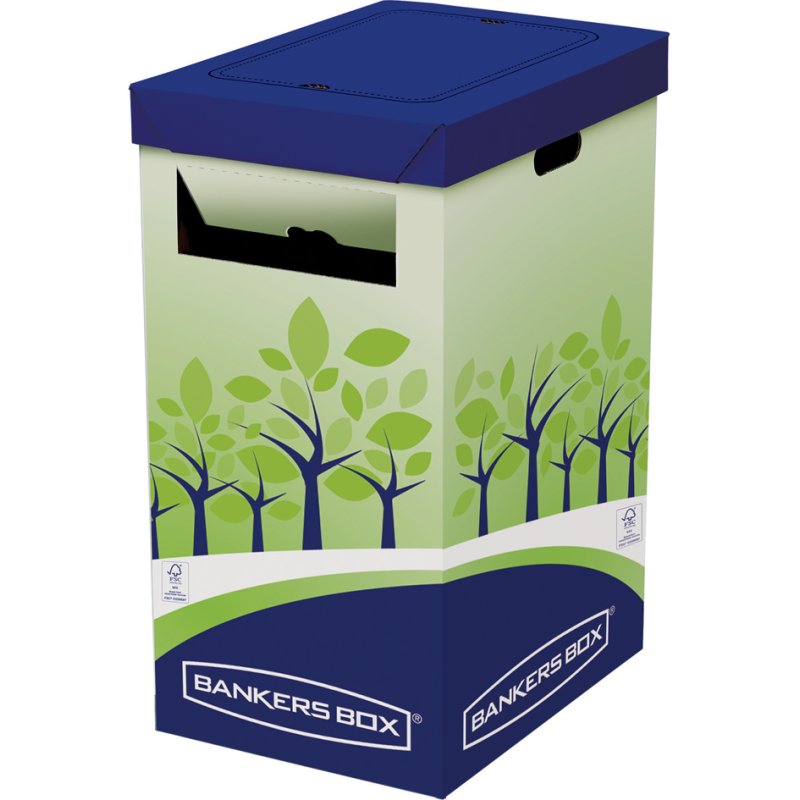 Fellowes BANKERS BOX bac de recyclage grand, 100% carton recyclé, vert/bleu, 2 pièces