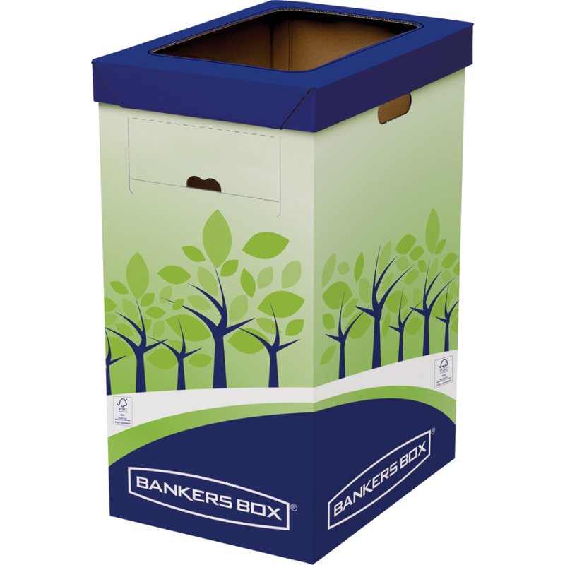 Fellowes BANKERS BOX bac de recyclage grand, 100% carton recyclé, vert/bleu, 2 pièces