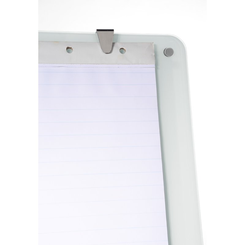 Bi-Office tableau de conférence mobile verre, blanc, magnétique, cadre chromé, 70×100 cm