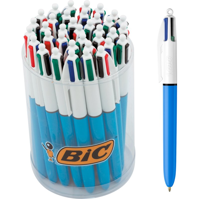 BIC stylo rétractable 4 Colours Original, 4 couleurs, rechargeable, 36 pièces
