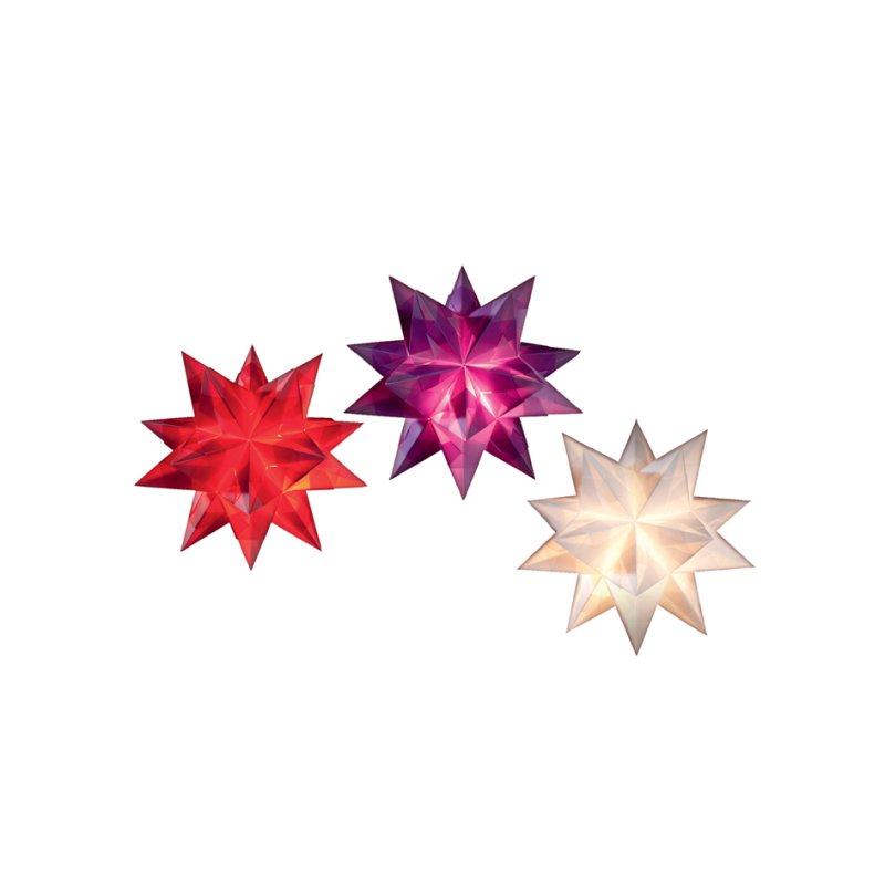 folia vouwpapiertjes Bascetta-sterren, toonbankdisplay, verschillende kleuren, 50 stuks