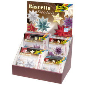 folia vouwblaadjes Bascetta-sterren II, toonbankdisplay, verschillende kleuren, 50 stuks