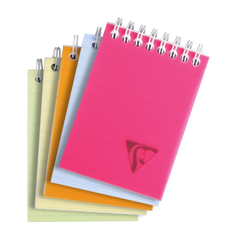 Clairefontaine bloc-notes spiralé A7, quadrillé, couverture transparente, 80 feuilles