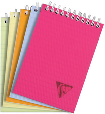 Clairefontaine spiraalnotitieblok LINICOLOR A6, gelinieerd, 80 vel, 5 stuks