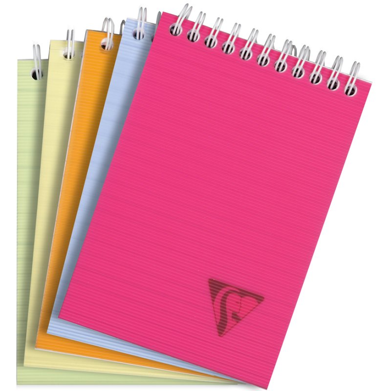 Clairefontaine bloc spiralé A6, quadrillé, couverture transparente, 80 feuilles