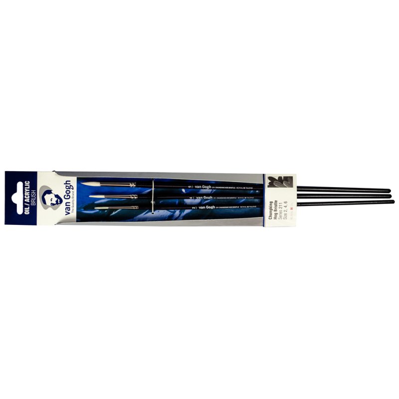 Royal Talens Van Gogh oil/acrylic brush set 211, sizes 2/4/6, 3 pieces