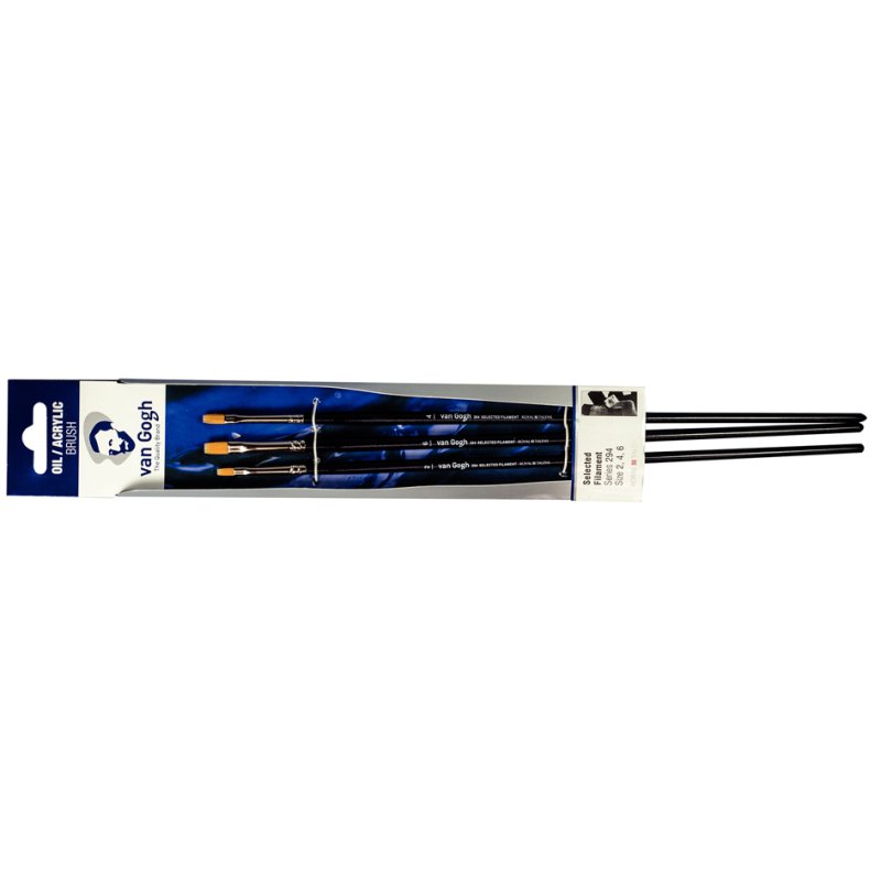 Royal Talens Van Gogh oil/acrylic brush set 294, sizes 2/4/6, 3 pieces