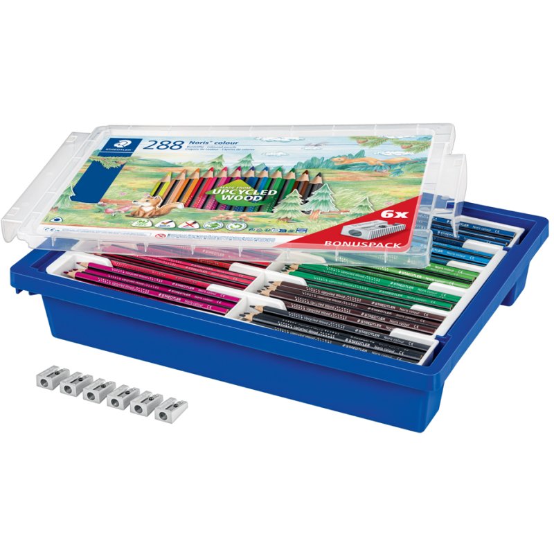 STAEDTLER Noris colour crayons de couleur triangulaires, 288 pièces, bois recyclé