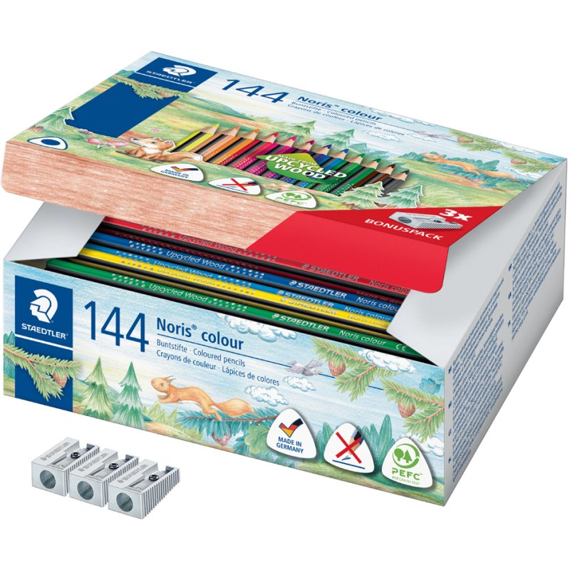 STAEDTLER Noris colour colouring pencils, triangular, 144 pieces, 3.0 mm
