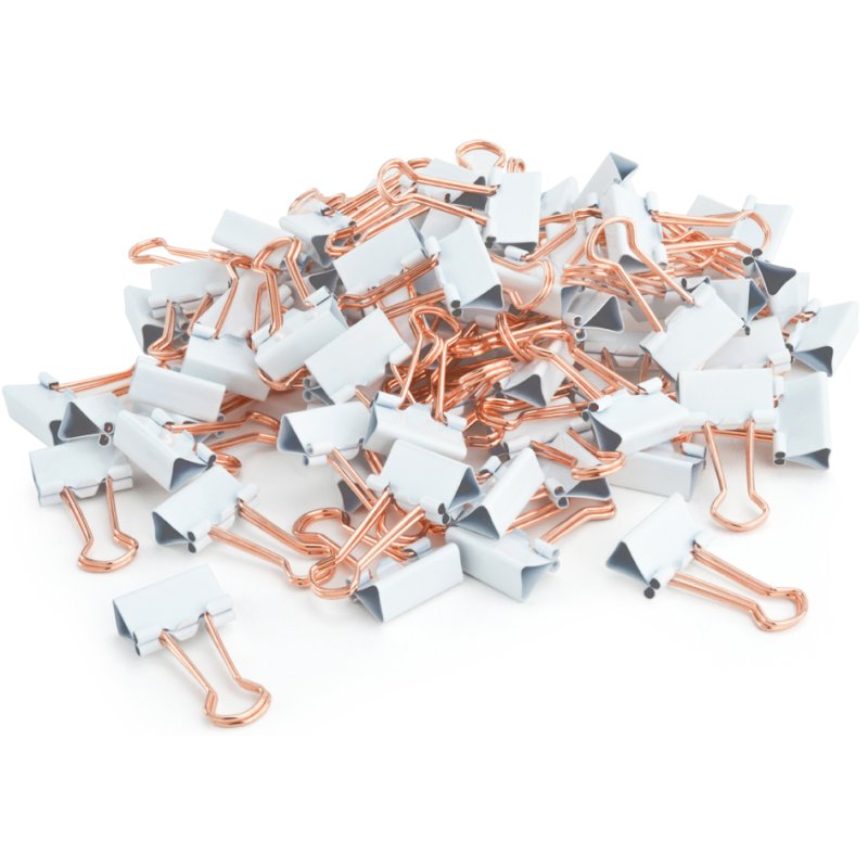 RAPESCO pinces à foldback 19 mm, blanc/or rose, 80 pièces