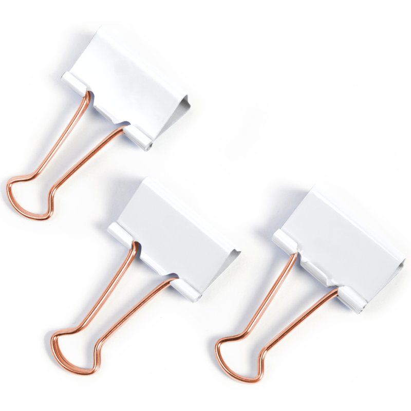 RAPESCO pinces à foldback 19 mm, blanc/or rose, 80 pièces