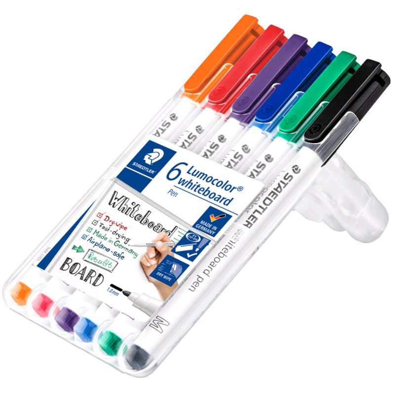 STAEDTLER Lumocolor marqueurs pour tableau blanc 301, pointe ronde 1,0 mm, 4 pièces