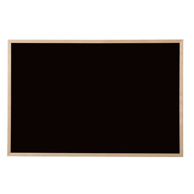 Bi-Office tableau noir, cadre en cerisier, 1200×900 mm, fixation murale
