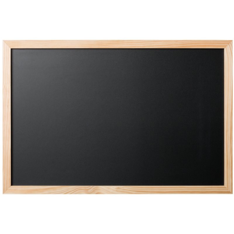 Bi-Office tableau noir, cadre en cerisier, 1200×900 mm, fixation murale