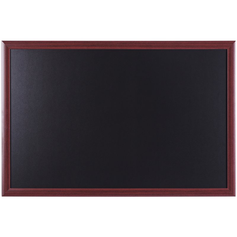 Bi-Office tableau noir, cadre en cerisier, 1200×900 mm, fixation murale