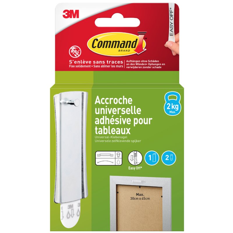 Command universele plakhaak, maat L, zilver, 2 kg draagkracht