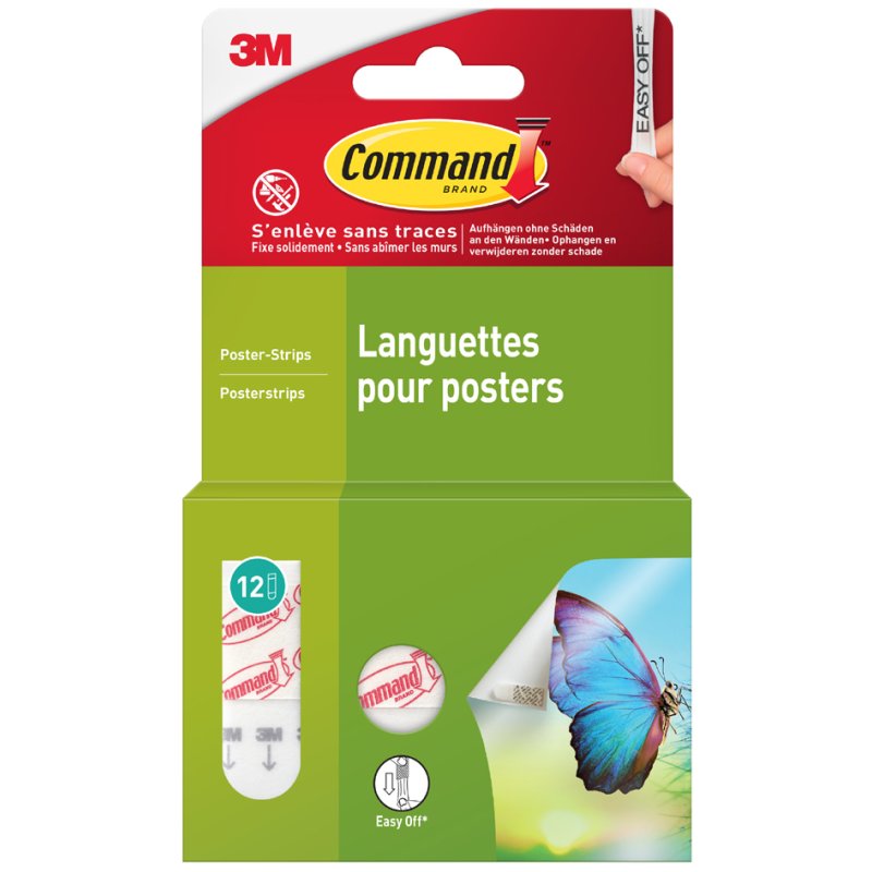 Command kleefstrips Poster Strips, maat S, wit, 12 stuks