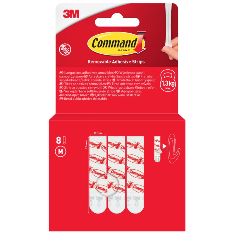 Command recharge strips, taille L, blanc, 8 pièces