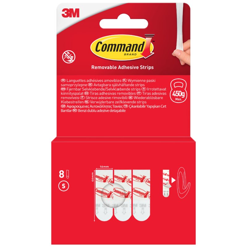 Command recharge strips, taille L, blanc, 8 pièces