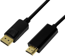 LogiLink DisplayPort naar HDMI kabel, 1,0 m, zwart, 4K @ 30 Hz
