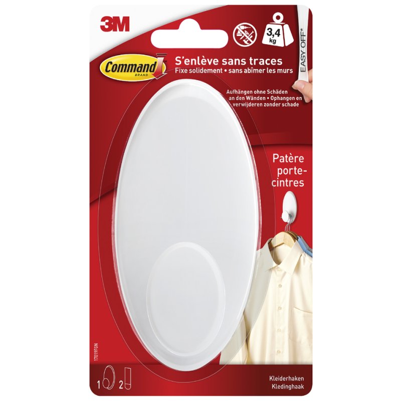 Command crochet vêtements XL, blanc, capacité 3,4 kg